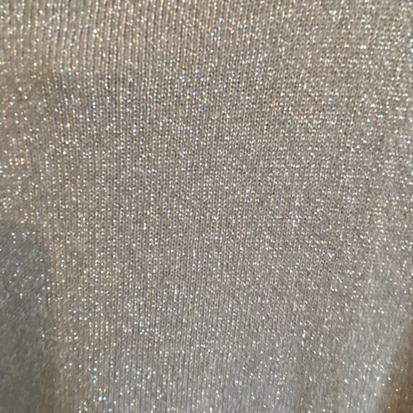 Vintage 90s Sparkling Knit Turtleneck Sleeveless Sweater Grey/Silver Metallic - Picture 5 of 8